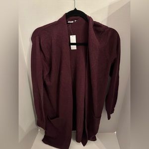New with Tags • GAP • Open Drape Sweater Cardigan • Maroon Burgundy • Women’s M